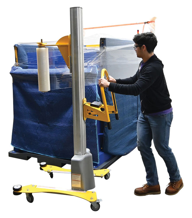 Vestil PEL-100A-D3-SWA aluminum quick lift dc powered pallet stretch wrap machine - view 3