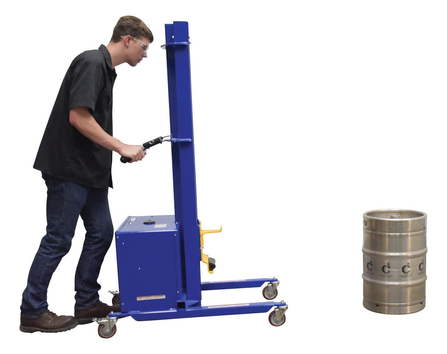 Vestil PEL-400S-57-D3-KEG steel quick lift dc powered keg lift - view 6