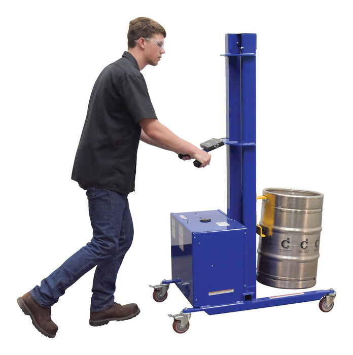 Vestil PEL-400S-57-D3-KEG steel quick lift dc powered keg lift - view 9