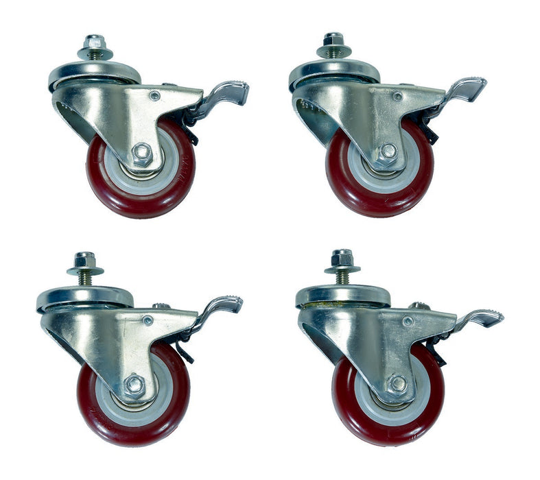 Vestil PLC-CK Polyurethane Pail Lid Closing Press Caster Kit 3 in. x 1-1/4 in. Red