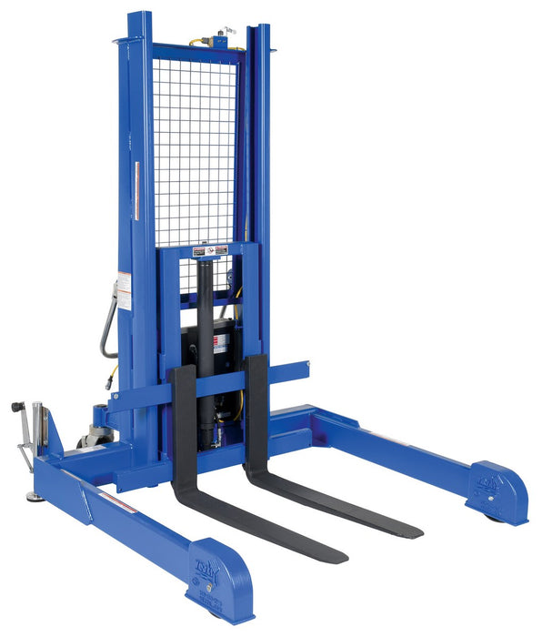 Vestil PMPS-50-AC Steel Pallet Master/Server Stacker 115 Volt AC Powered 50 in. Raised Height 4,000 lb. Capacity Blue