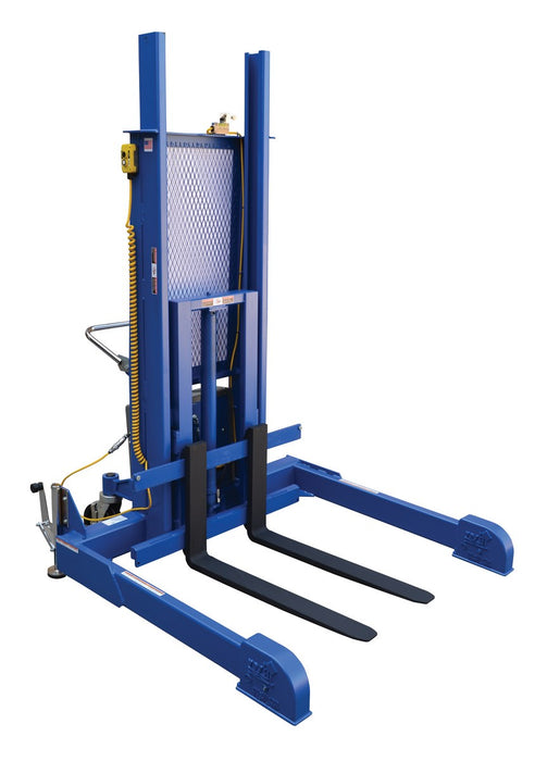 Vestil PMPS-60-AC Steel Pallet Master/Server Stacker 115 Volt AC Powered 60 in. Raised Height 4,000 lb. Capacity Blue