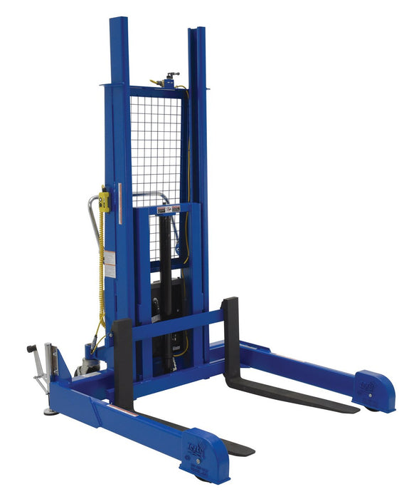 Vestil PMPS-60-DC Steel Pallet Master/Server Stacker 12 Volt DC Powered 60 in. Raised Height 4,000 lb. Capacity Blue