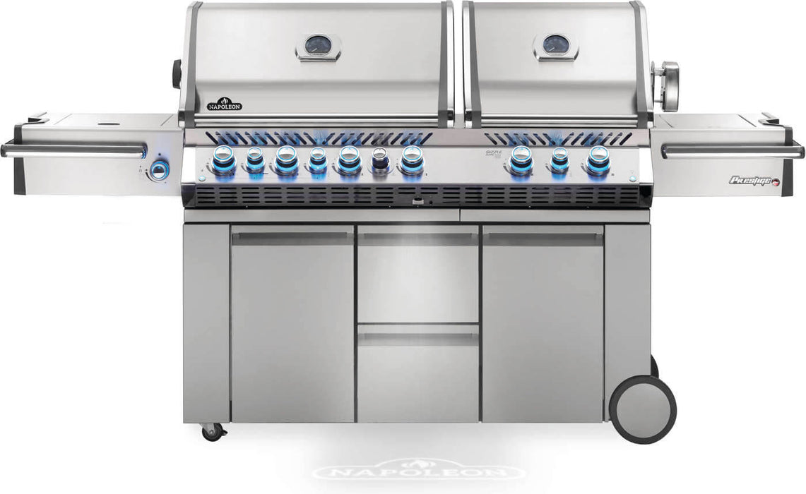Napoleon Prestige PRO 825 Propane Gas Grill with Power Side Burner and Infrared Rear & Bottom Burners, Stainless Steel - Napoleon