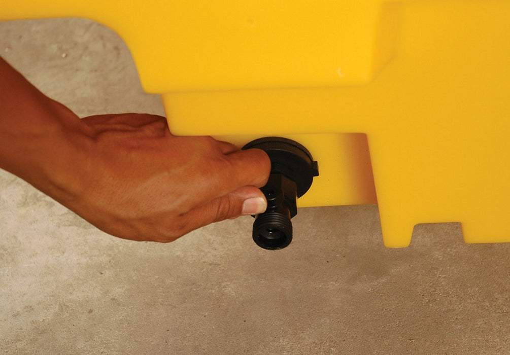 Vestil PRS-51-D polyethylene pallet rack containment sump with drain - view 3