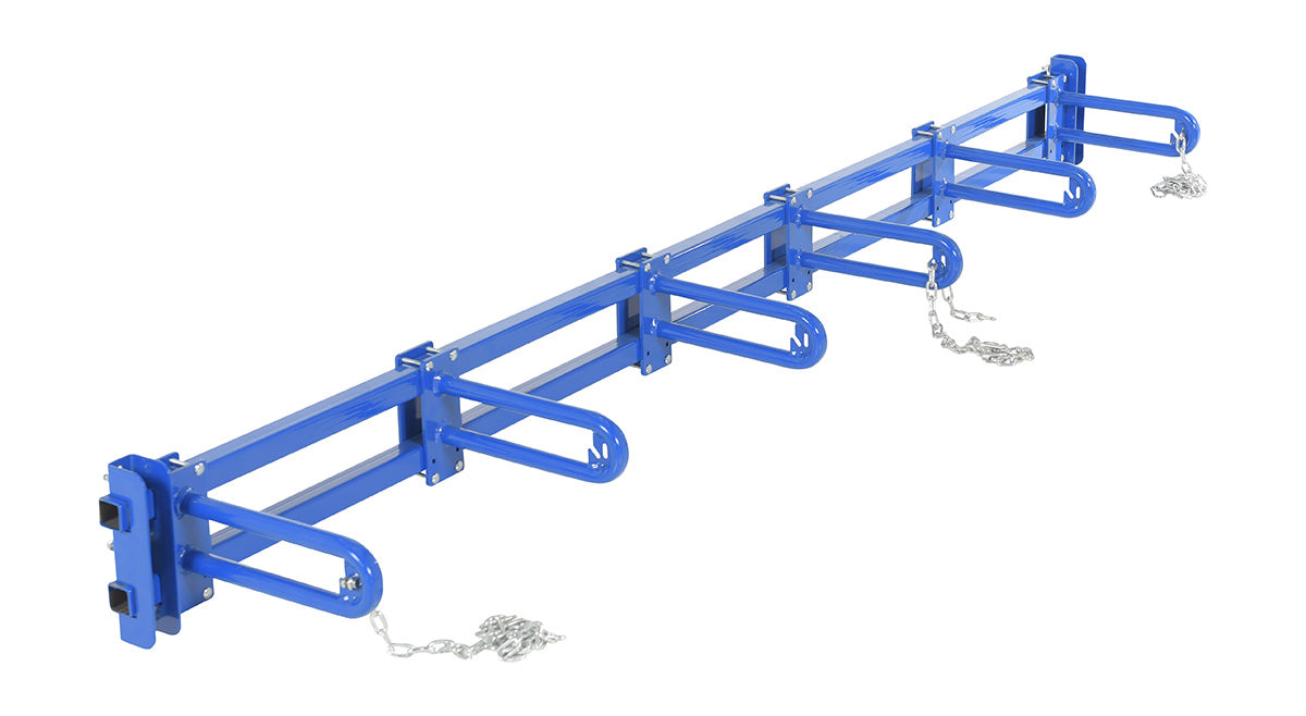 Vestil PRSR-96-5B Steel Vertical Bar Storage Rack 14-1/4 in. x 101 in. x 9 in. Blue