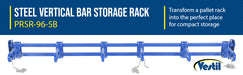 Vestil PRSR-96-5B steel vertical bar storage rack feature overview 2