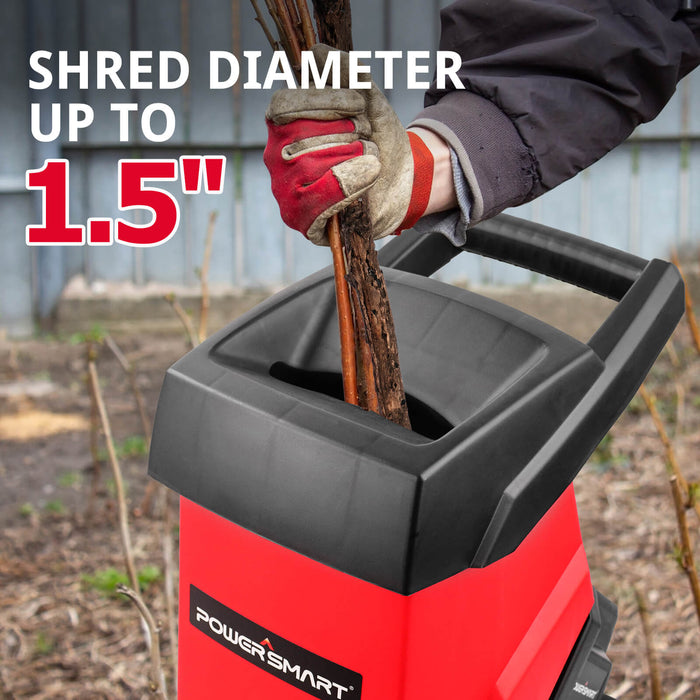 PowerSmart 15Amp Electric Wood Chipper Leaf Mulcher w/ Collection Bin PS12A