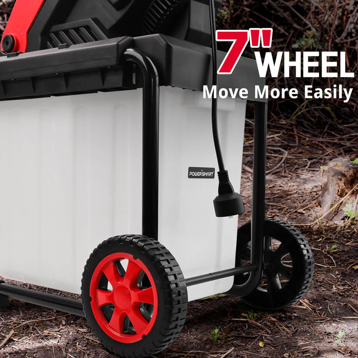 PowerSmart 15Amp Electric Wood Chipper Leaf Mulcher w/ Collection Bin PS12A