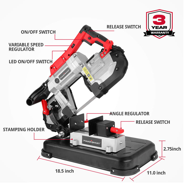 PowerSmart Portable Band Saw with Removable Base PS3051