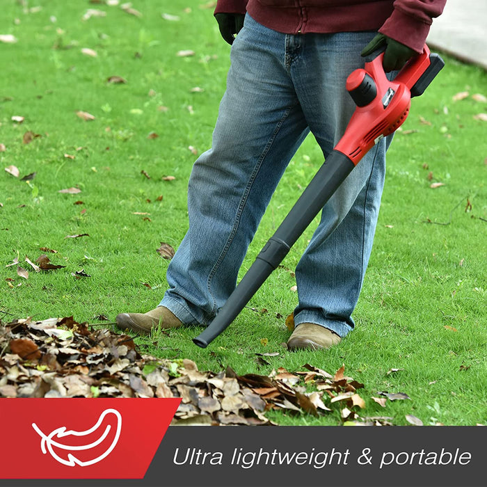 PowerSmart 20V 120CFM Cordless Leaf Blower w/ Two Batteries & Charger PS76101A-2B