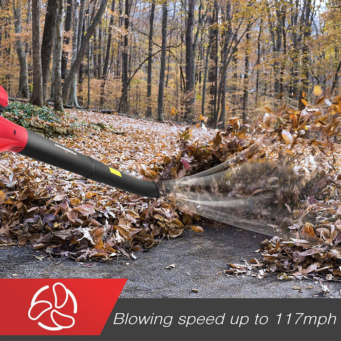 PowerSmart 20V 120CFM Cordless Leaf Blower w/ Two Batteries & Charger PS76101A-2B