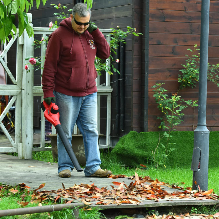 PowerSmart 20V 120CFM Cordless Leaf Blower w/ Two Batteries & Charger PS76101A-2B