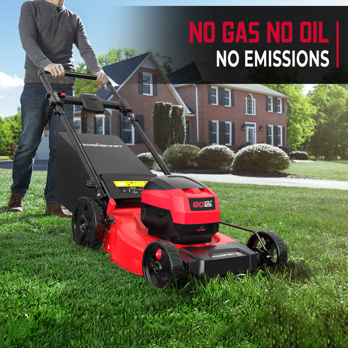 PowerSmart 80V 21" Cordless Push Lawn Mower w/ Battery & Charger PS76821
