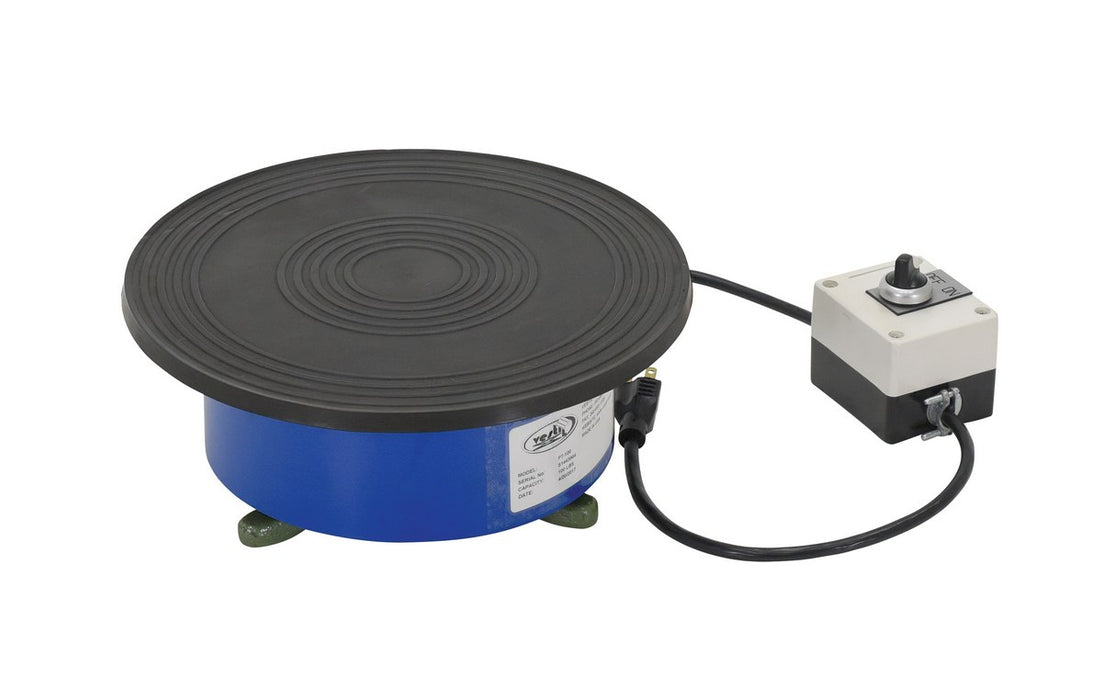Vestil PT-100 Steel Clockwise Powered Turntable 12 in. x 12 in. x 5-1/32 in. 100 lb. Capacity Blue