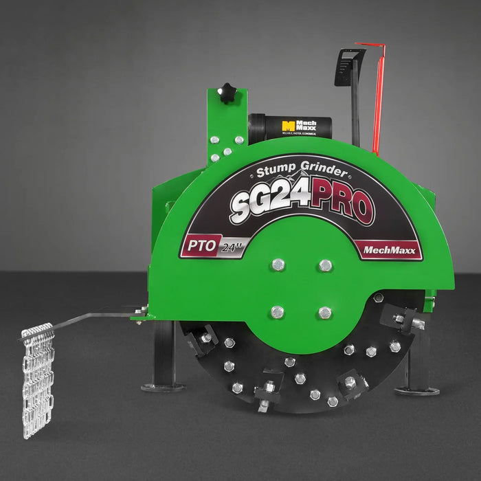3-Point PTO Stump Grinder with 34 Carbide Teeth (PTO Shaft Included with Slip Clutch), for 15-45HP Tractor, SG24PRO
