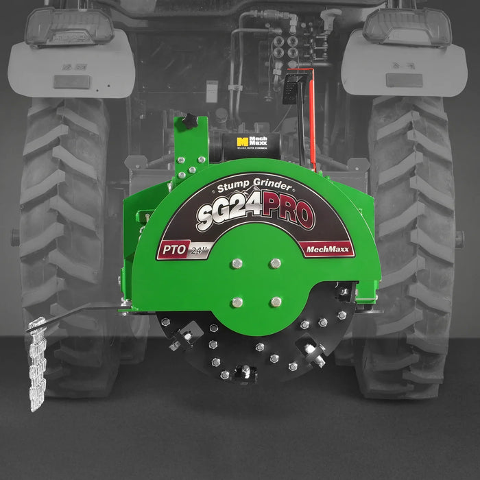 3-Point PTO Stump Grinder with 34 Carbide Teeth (PTO Shaft Included with Slip Clutch), for 15-45HP Tractor, SG24PRO