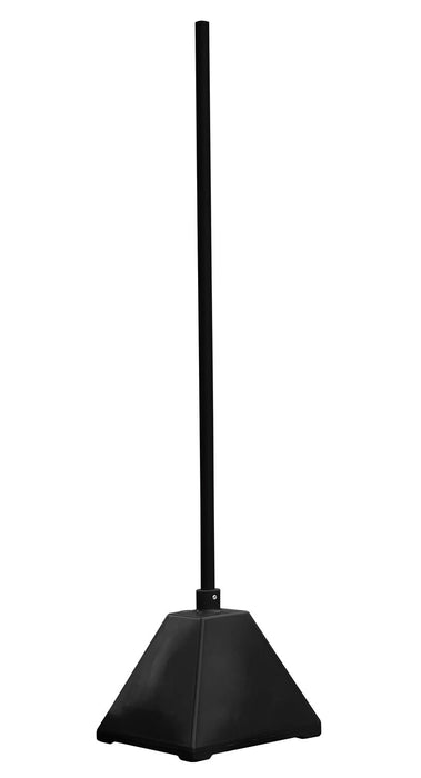 Vestil PYSB-BK Low Density Polyethylene Plastic Pyramid Sign Base with Steel Pole 22 in. x 22 in. x 98 in. Black