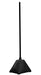 Vestil PYSB-BK Low Density Polyethylene Plastic Pyramid Sign Base with Steel Pole 22 in. x 22 in. x 98 in. Black