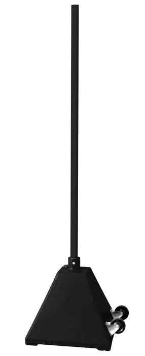 Vestil PYSB-W-BK Low Density Polyethylene Plastic Pyramid Sign Base with Steel Pole and Wheels 22 in. x 22 in. x 98 in. Black