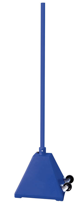 Vestil PYSB-W-B Low Density Polyethylene Plastic Pyramid Sign Base with Steel Pole and Wheels 22 in. x 22 in. x 98 in. Blue