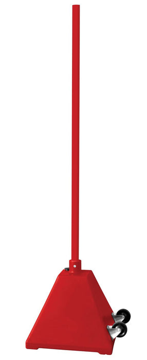 Vestil PYSB-W-R Low Density Polyethylene Plastic Pyramid Sign Base with Steel Pole and Wheels 22 in. x 22 in. x 98 in. Red