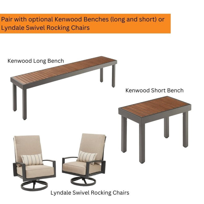 The Outdoor Greatroom Kenwood Linear Dining Fire Pit Table | KW-1242-K