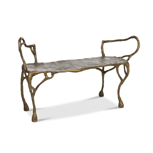 Park Hill Collection Lodge Cast Aluminum Organic Root Bench EFS20548 Park Hill Collection