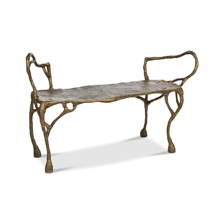 Park Hill Collection Lodge Cast Aluminum Organic Root Bench EFS20548 Park Hill Collection