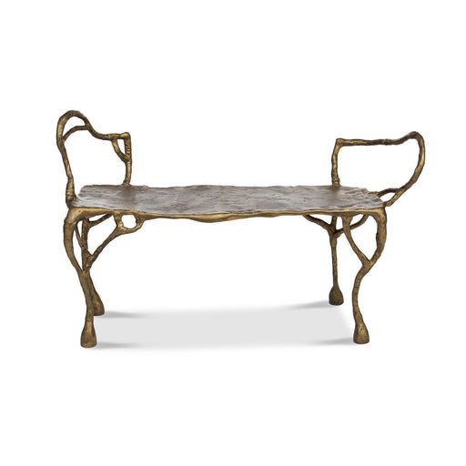 Park Hill Collection Lodge Cast Aluminum Organic Root Bench EFS20548 Park Hill Collection