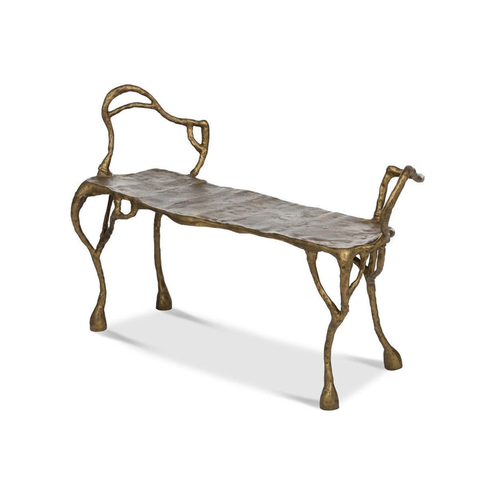 Park Hill Collection Lodge Cast Aluminum Organic Root Bench EFS20548 Park Hill Collection