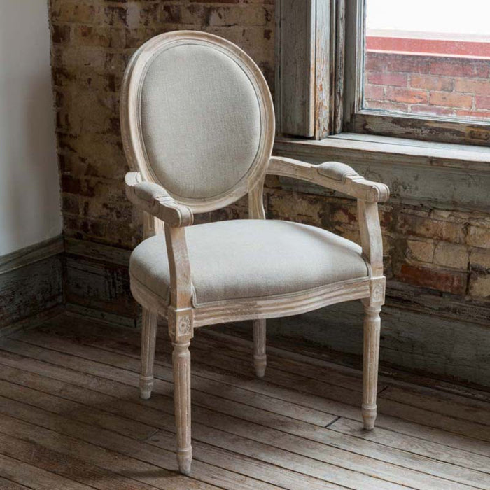 Park Hill Collection White Washed Dining Room Arm Chair EFS81666 Park Hill Collection