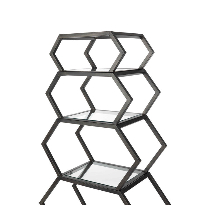 Park Hill Collection Lodge Iron Geometric Etagere Book Shelf EFC20775 Park Hill Collection