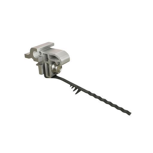 Pegasus Solar - Hidden End Clamp - Aluminum solar panel clamp with an integrated wire management clip and serrated cable tie.