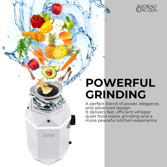 Forno Acqua BrightDiamond Moonstone 1HP Super Quiet Garbage Disposal Corded with Motion... Kitchen Appliance - View 14