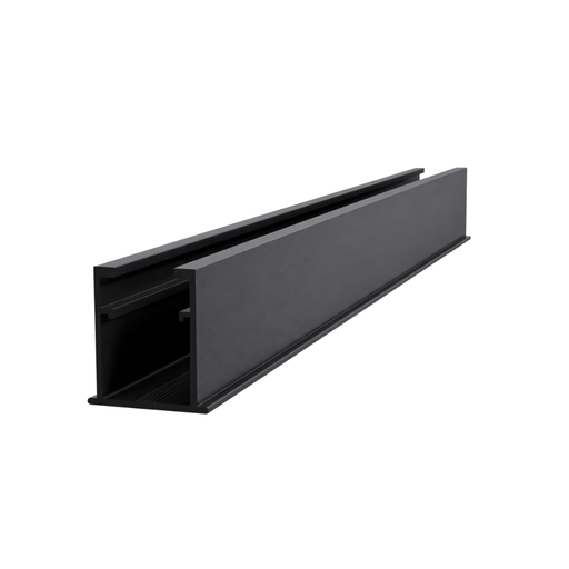 Top Rack - Rail - Black - 7.54ft - TRT 02 - Black Top Rack aluminum rail with L foot 