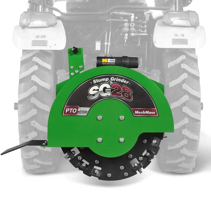 3-Point PTO Stump Grinder with 44 Carbide Teeth (PTO Shaft Included with Slip Clutch), for 35-80HP Tractor, SG28