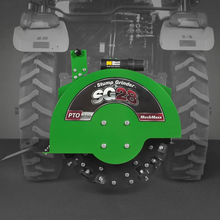 3-Point PTO Stump Grinder with 44 Carbide Teeth (PTO Shaft Included with Slip Clutch), for 35-80HP Tractor, SG28