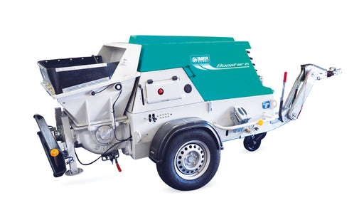 IMER Booster 20 Towable Concrete Piston Pump – 28 HP Diesel, 20 cu yd/hr – Side