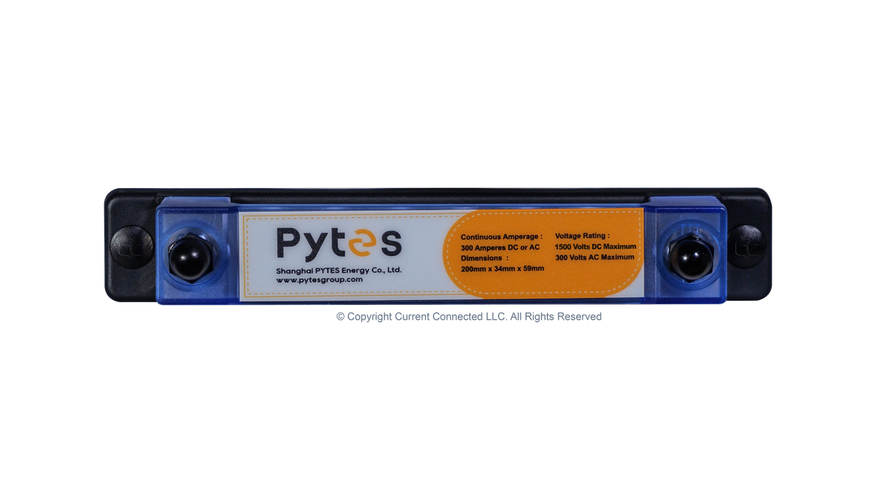 Pytes 300A or 600A Busbars, Rated for 1500Vdc/300Vac, Nickel Plated Copper Busbar with Stainless Steel Terminals - Urban Supply Inc