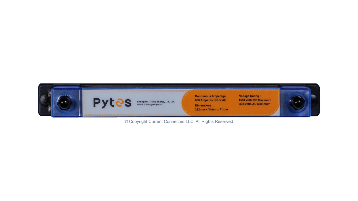 Pytes 300A or 600A Busbars, Rated for 1500Vdc/300Vac, Nickel Plated Copper Busbar with Stainless Steel Terminals - Urban Supply Inc