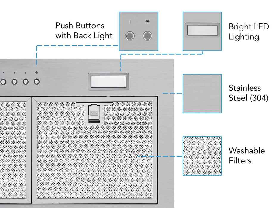 Victory Range Hoods 36 Inch 600 CFM Range Hood Insert - VICTORY Q1