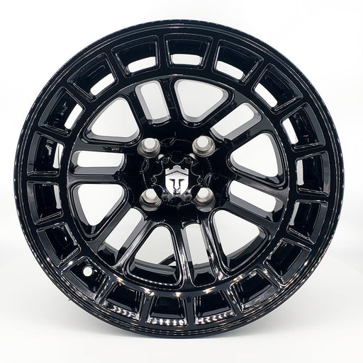 Empire Quest 14x7 Gloss Black Golf Cart Wheel