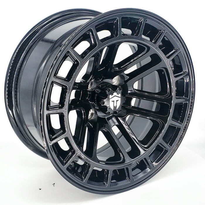 Empire Quest 14x7 Gloss Black Golf Cart Wheel – view 2