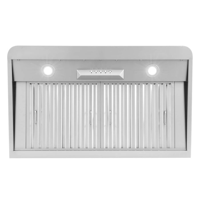 Cosmo 4-Piece Appliance Package - 36-Inch Dual Fuel Range, Under Cabinet Range Hood, Dishwasher, and Refrigerator in Stainless Steel (COS-4PKG-059) Cosmo
