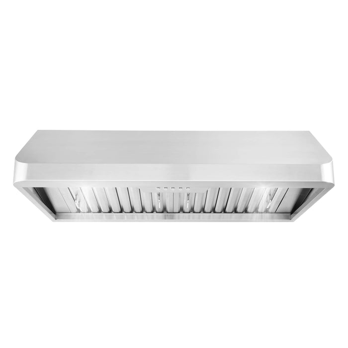 Cosmo 4-Piece Appliance Package - 36-Inch Dual Fuel Range, Under Cabinet Range Hood, Dishwasher and Refrigerator in Stainless Steel (COS-4PKG-203) Cosmo
