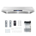 Cosmo 48-Inch Ducted Under Cabinet Range Hood in Stainless Steel (COS-QS48) Cosmo