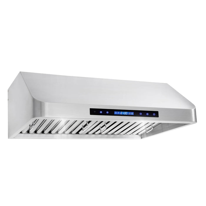 Cosmo 4-Piece Appliance Package - 30-Inch Gas Range, Under Cabinet Range Hood, Dishwasher and Wine Cooler in Stainless Steel (COS-4PKG-088) Cosmo