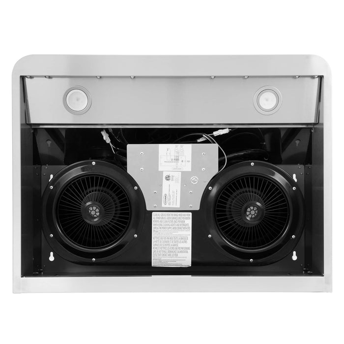 Cosmo 4-Piece Appliance Package - 30-Inch Single Oven Electric Range, Under Cabinet Range Hood, Dishwasher, and Refrigerator in Stainless Steel (COS-4PKG-011) Cosmo