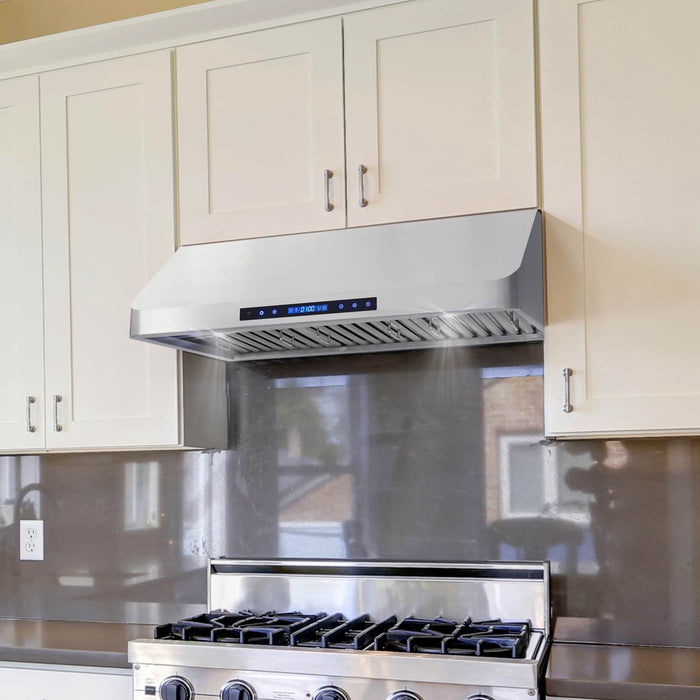 Cosmo 4 - Piece Appliance Package - 36-Inch 240V Dual Fuel Range 36-Inch Range Hood Dishwasher and Refrigerator (COS-4PKG-149) Cosmo